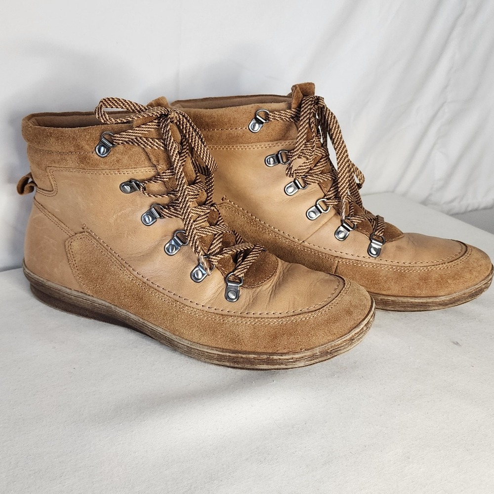 Comfortiva Leather Ankle Boots Women's 10M Lace Up Round Toe Casual